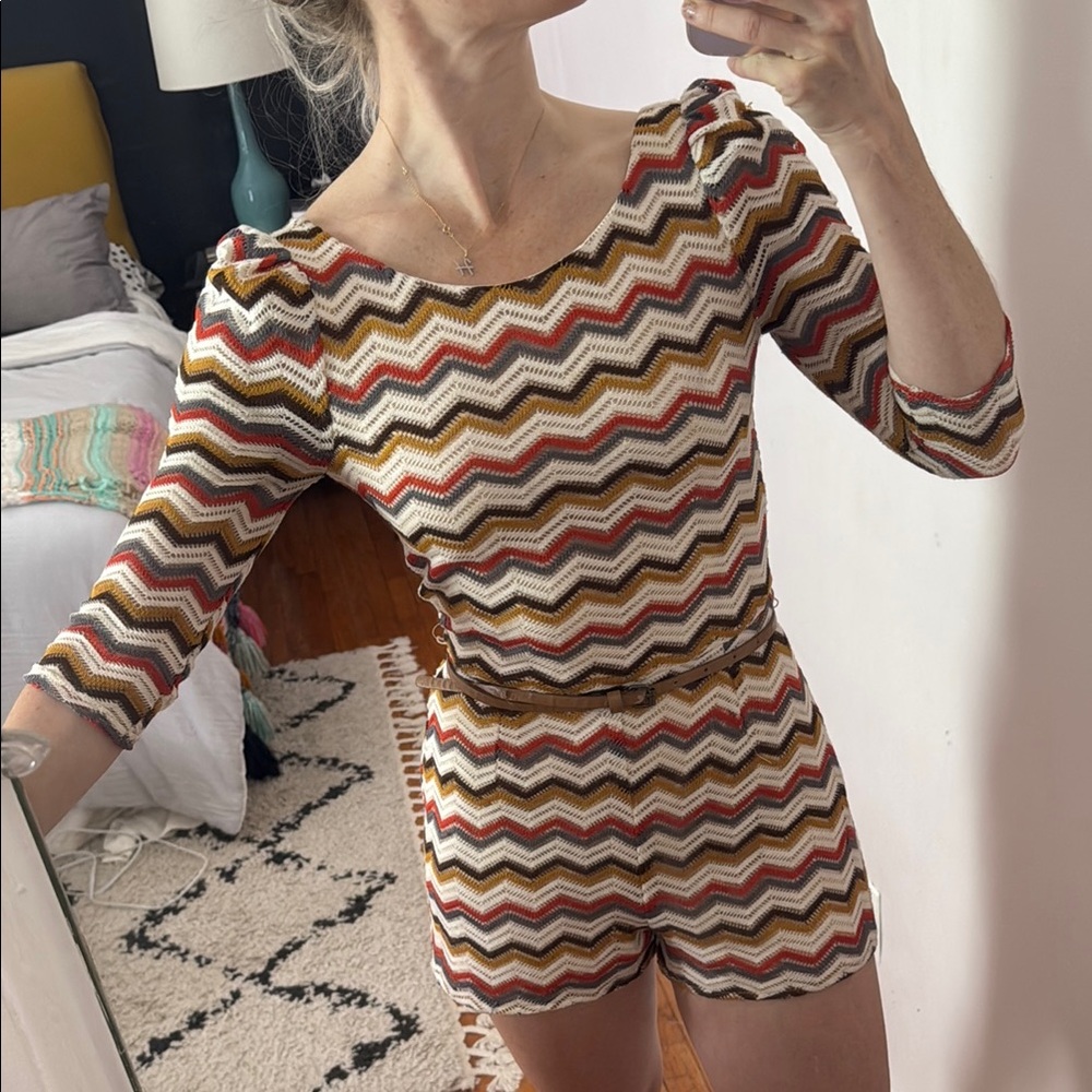 Chevron Patterned Romper - image 1